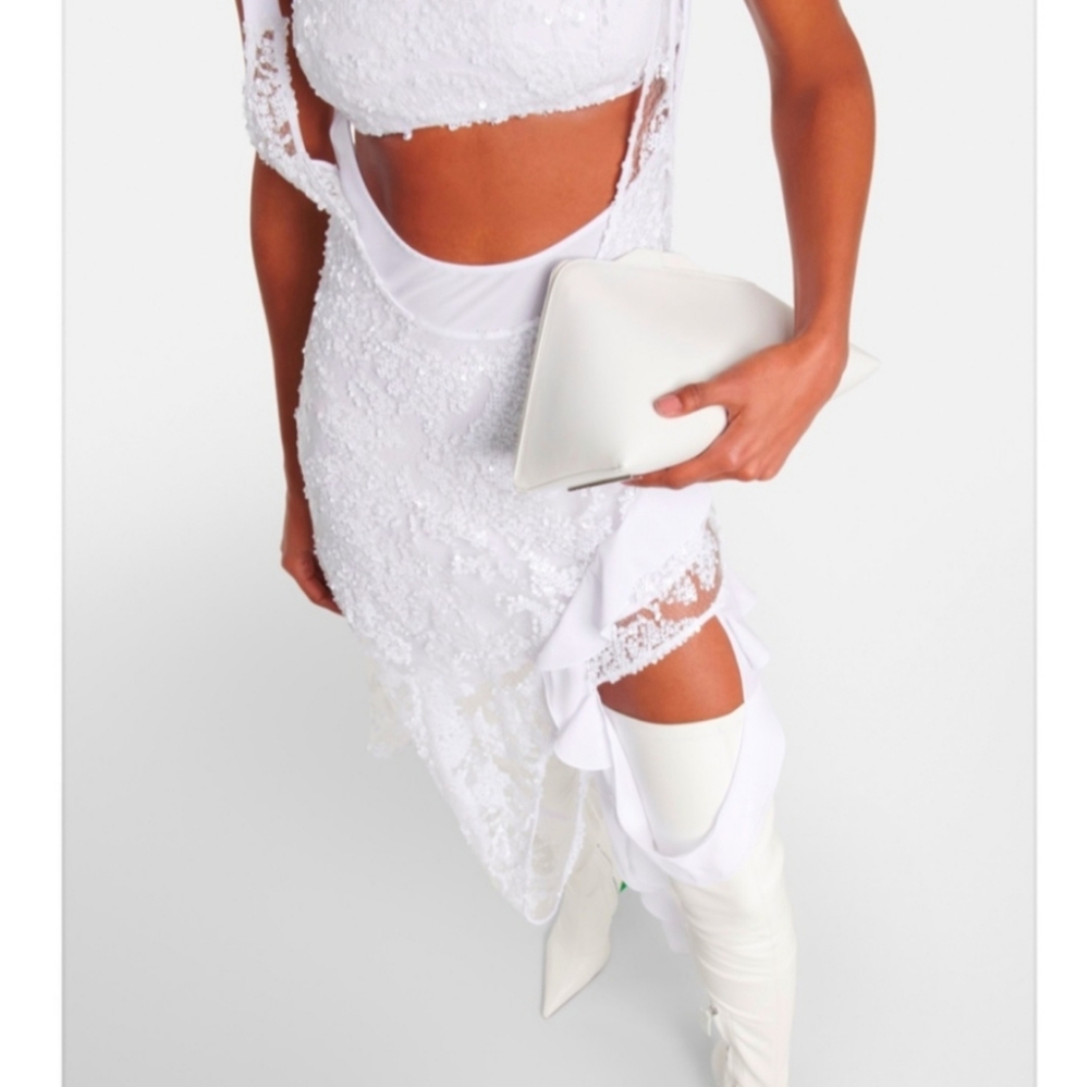 The Attico NORA Elegant White Lace Dress, Size EU 38 - Picture 10 of 16